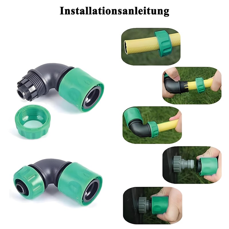 PASLFC Pack of 2 Garden Hose Quick Coupling Angle Adapter,