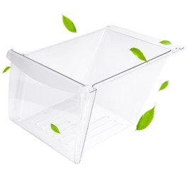 HECASA 240364503 Crisper Drawer Compatible with Frigidaire Refrigerator Freezer 240364502 240364505 240364507 Meat Pan Crisper Bin Plastic (PC) Replacement Only Clear