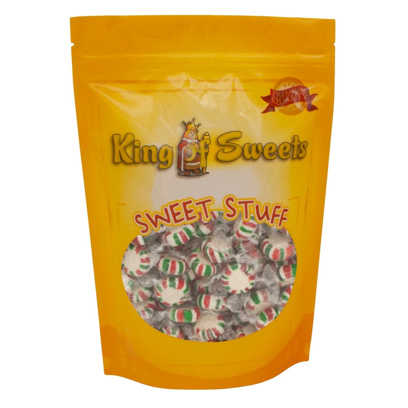 Red White Green Starlight Peppermint 1 Pound Individually Wrapped Candy