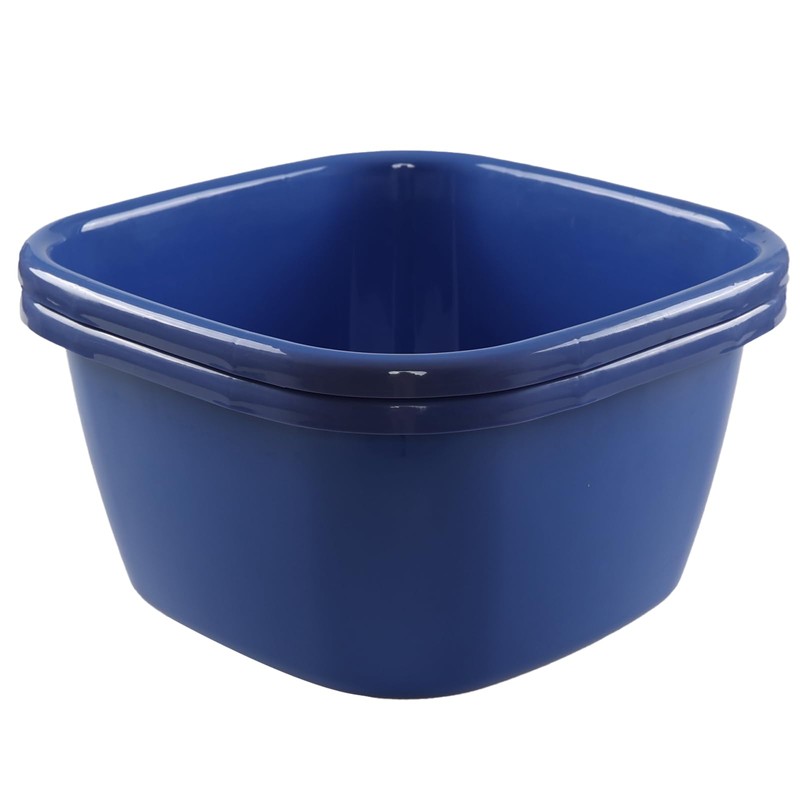 Ramddy 2 Pack 18 Quart Deep Wash Basin, Blue Dish