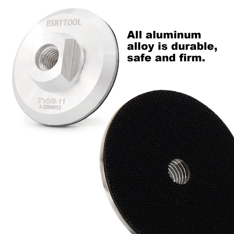 BSRTTOOL 3 Inch Aluminum Backer Pad - Hook Loop Backing