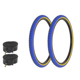 ALTALINE Bicycle 24" x 1.75" Blue/Gum Side Wall 2 Tires W/Tubes AL-1143 Comp III BMX Style | (Two Tire) + (Two Standard Tube)