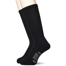 GLADIATOR Socks Strong Crew Length, Round Toe, 2 Pairs Included, Deodorizing, High Strength, Safety Shoes, For Sports, Black