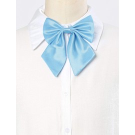 sourcing map Adjustable Pre-tied Bowknot Solid Color Halter Neck Costume Accessory Bow Tie for Women Sky Blue One Size