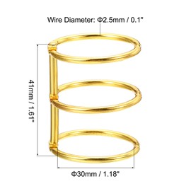 PATIKIL 1.18" Dia 3-Rings Book Rings, 6 Pack Metal Binder Rings Loose Leaf Ring Detachable for Office Desk Calendar Photo Album, Gold Tone