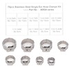 70Pcs Single Ear Hose Clamp Kit Stainless Steel Stepless 9