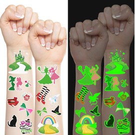 Witch Merch Temporary Tattoos - 73Pcs Luminous Tattoos Stickers for Witch Birthday Party Decorations, Wizard Gifts Party favors & Musical DIY Activity Supplies