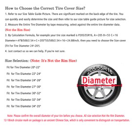 MOONET PVC Thickening Leather Tire Wheel Covers 4 Pack- Tough Tire Wheel Protector for Truck,SUV,Motorhome,Camper,Trailer,RV - Universal Fits Tire Diameters 24-26 inches,Black