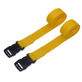 25mm Webbing with Side Release Buckle (Pack of 2) (Yellow, 2 Metres)