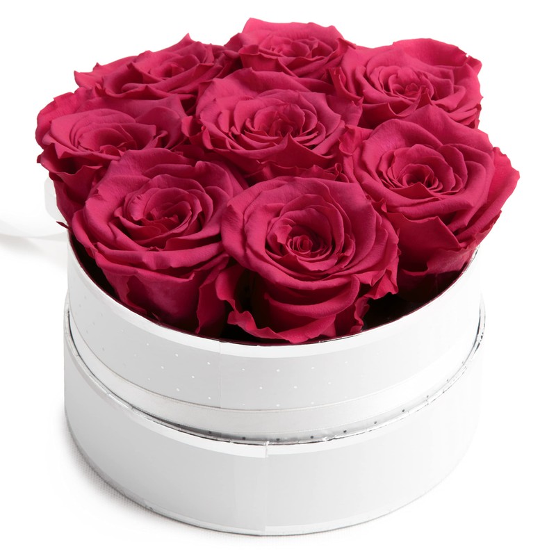 Rose Box Pink Round Infinity Roses - Flower Box 8