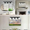 Modern 4-Light Matte Black LED Vanity Light Fixture with Crystal