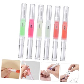WOONEKY 6pcs Nail Softening Pens Moisturizing Cuticle Repair Essential Oil for Manicure Nourishing Formula for Healthy Nails for Home Random Style