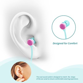 AnRuk Cute Donut Earbuds for Kids, Kid Size Wired Earbud & in-Ear Headphones with Microphone and Lovely Earphones Storage Case Gifts for School Girls and Boys (Cut Blue)