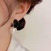 Forrylin Pearl Drop Earrings for Women with Silver Post, Geometric