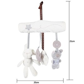 Hztyyier Cochecito Colgante Juguete Bebé Anillo Sonajero Arrugador Chirrido Juguete Animales Colgando Campana de Viento para bebés Juguetes de Felpa Cuna Cama Asiento Bar