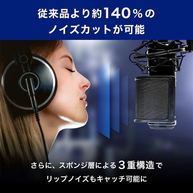 GRANPRO Pop Guard Pop Blocker, U-Shaped, Metal Filter, Microphone, Noise