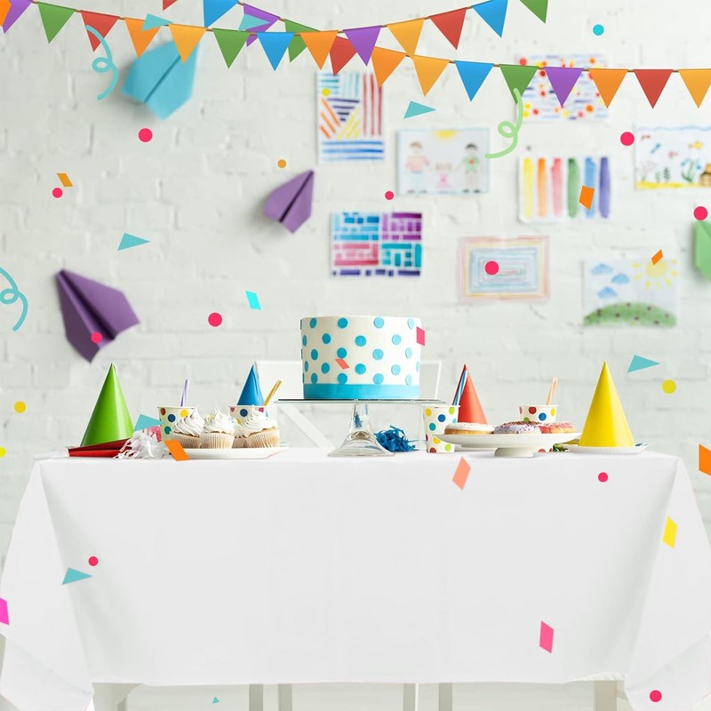 XHDA 6 Pack White Party Table Cloth 54" x 108",