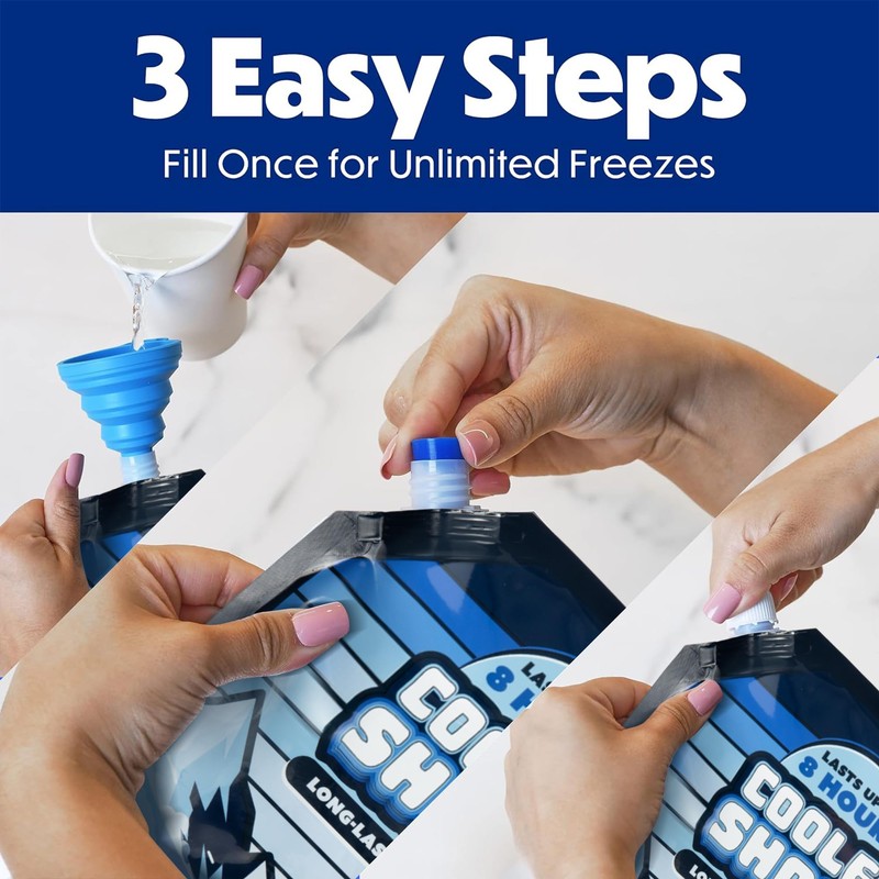 Cooler Shock Ice Packs for Cooler - Long Lasting, Reusable