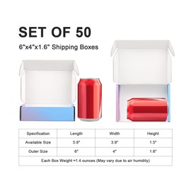 DERZIFUN 6x4x1.6 Shipping Boxes, 50 Pack Purple Cardboard Mailer Box, Small Gift Boxes for Packaging Small Business