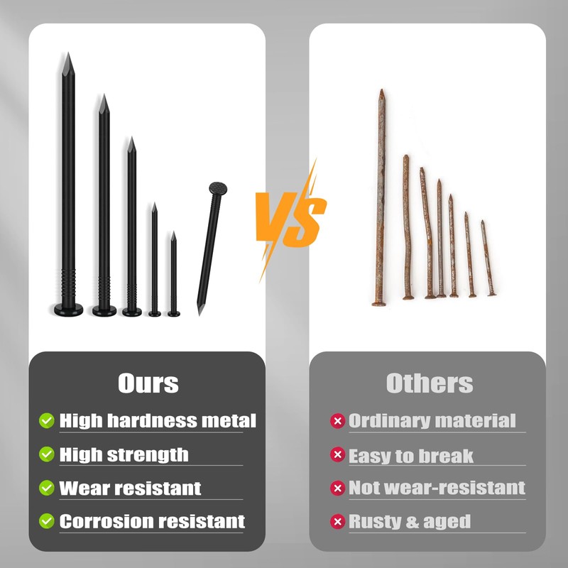 VGBUY 1412PCS Hardware Nails, 3/4 Inch Flat Head Black Nails