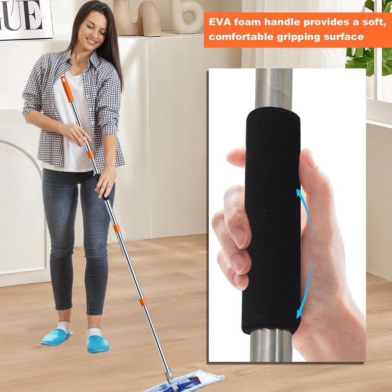 Xifando Mop Handle Replacement - 4-Section Adjustable from 30" to