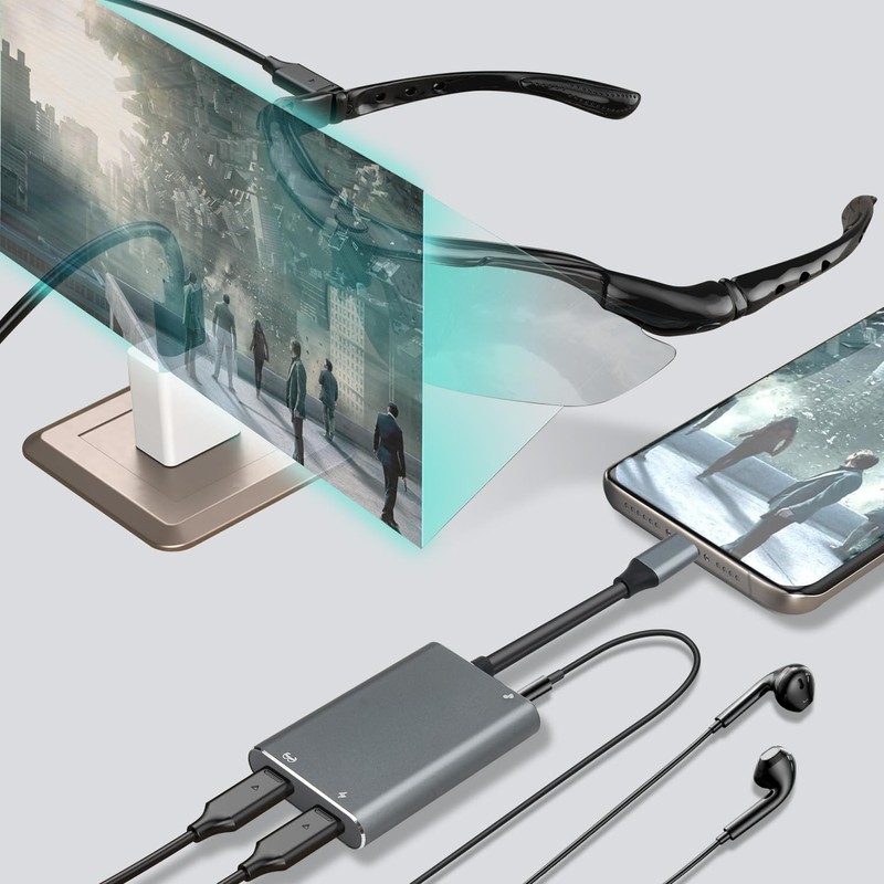 NCGGY XREAL Hub,Charge and Play Adapter,Power Your AR Glasses While