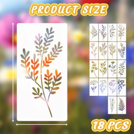VLYX Stencils for Painting, 18 Pieces Flower Stencils, Stencils for Crafts, Reusable Stencils for Painting on DIY Crafts, Home Decoration, Wall Art