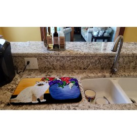 Caroline's Treasures SS8604DDM Cat - Ragdoll Dish Drying Mat Absorbent Dish Drying Mat Pad for Kitchen Counter Dish Drainer Mat for Countertop, 14 x 21", Multicolor