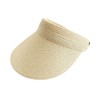 fKiZanthene Women's Beige Sun Visor Hat, Foldable & Adjustable Wide