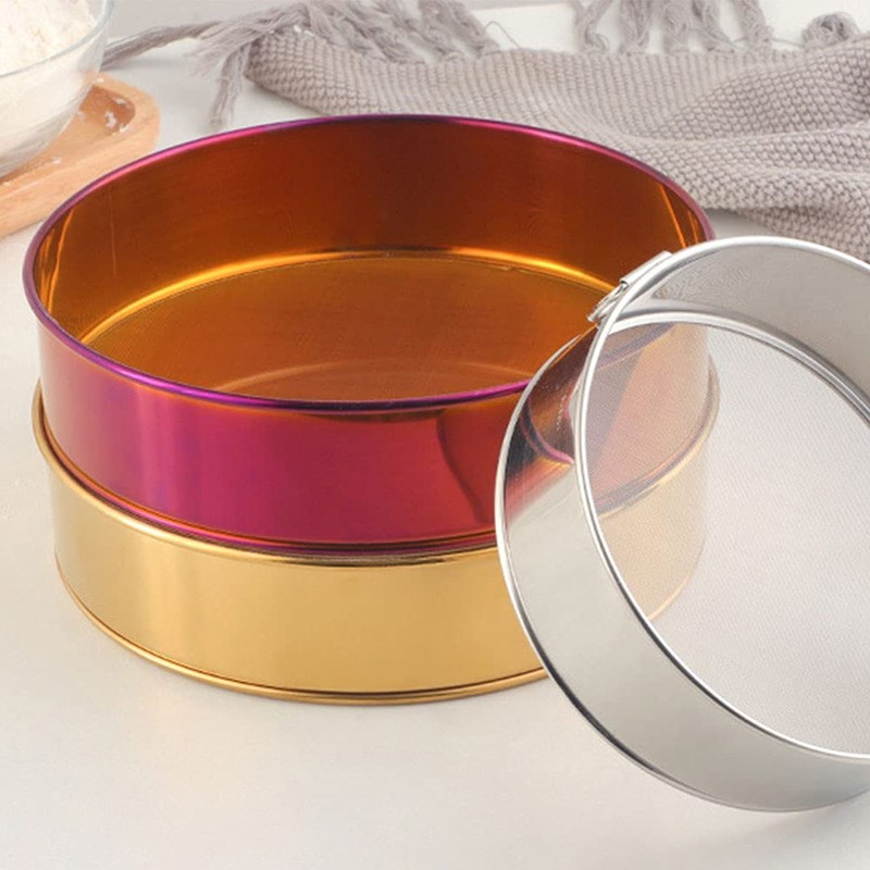 Stainless Steel Round Flour Sieve Strainer with 80 Mesh Sieve,