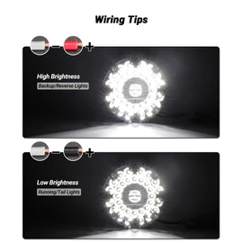 7" Round Transit Backup Lights White LED Reverse Lights with Built-in Reflex Lens for Skoolie School Bus Tail Lights 2Pcs