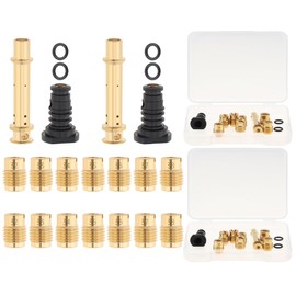 Windanc Carburetor Main Jet Kit with Low RPM Pilot Jet Brass Carb Emulsion Tube .032 .033 .034 .035 .036 .037 .038 inch Fit for Predator Baja TrailMaster 212cc 196cc 6.5hp GX160 GX200 MB200 (2 Sets)