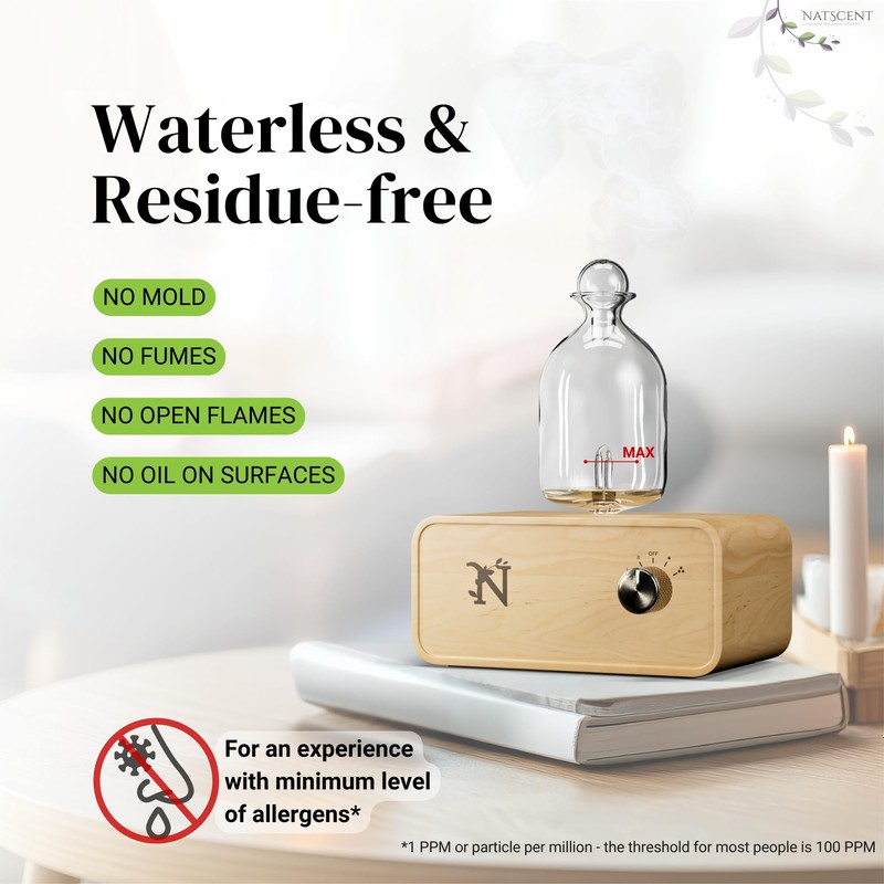 Serenity Glass Diffuser for Essential Oils with White Tea Fragrance