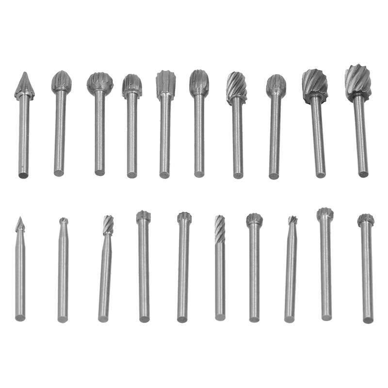 20Pcs High Speed Steel Rotary File DIY Grinding Head Set