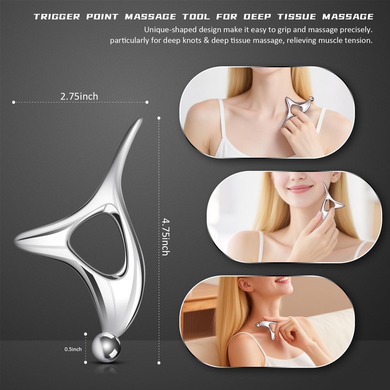Stainless Steel Muscle Scraper Tool Set - 4Pcs Gua Sha