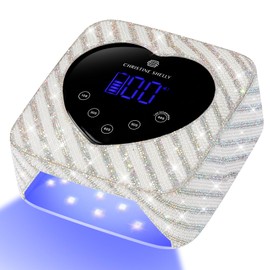 CHRISTINE SHELLY UV LED Nail Lamp 72W Rechargeable Sparkly Nail Dryer Gel Polish Light with 5 Timer Setting Professional Quick Dry Curing Lamp with Display Auto Sensor for Salon & Home, Pearl Diamond