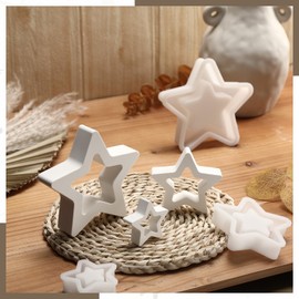 Tioncy 3 Sizes Star Concrete Mold Candle Jar Mold 3D Pentagram Shaped Silicone Mold for Home DIY Concrete Cement Jesmonite Raysin Epoxy Resin Casting Mould Christmas Star