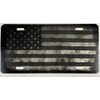 US USA Rustic American Flag Car Tag Laser Engraved Matte