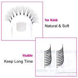 Volume Lash Extensions Mixed Tray 0.07 C Curl 10D Premade Fans Eyelash Extensions 8-14mm Premade Lash Fans Short Stem Russian Volume Lashes (0.07mm-C, 8-14mm Mix)