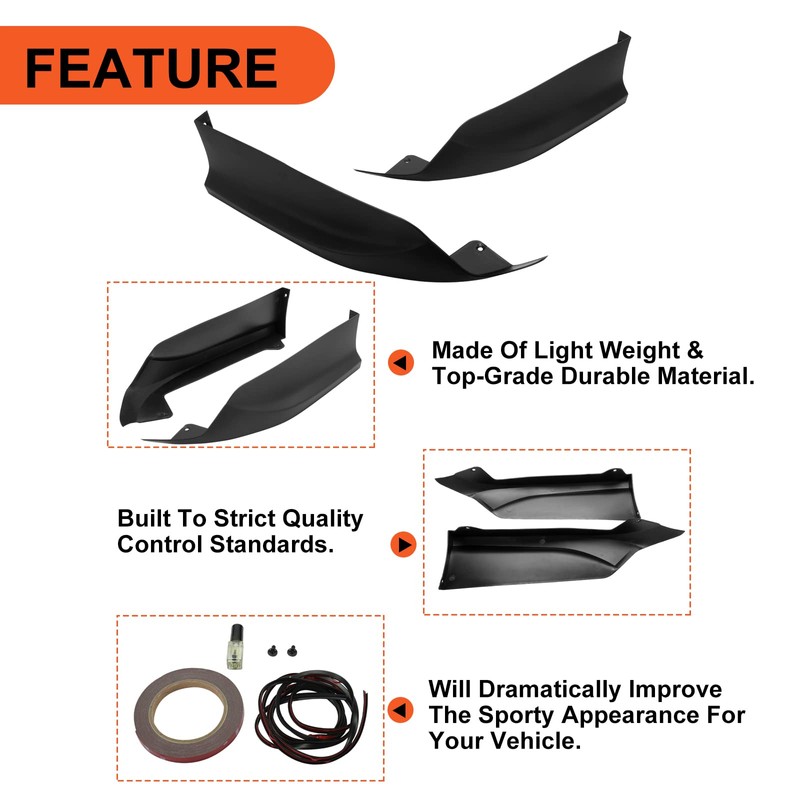 ECOTRIC Rear Side Corner Spats Apron Compatible with Honda 2016-2017