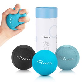 RYACO Stress Relief Ball, Grip Training Exercise Ball, Hand Grip, Grip Strength Up Gel Stress Ball 3-Piece Set for Adults and Children, Soft, Medium, Hard Balls, Grip Ball, Muscle Training