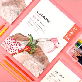 25 Sheets Sketch Paper Pad, A4 A5 150 GSM Sketch Book Students Adults Drawing Painting Beginners Thicken Craft Doodle Draft Paper Suitable for Pencils Charcoal Mixed Media