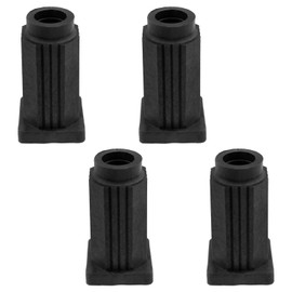 Lovelysp Square Caster Insert Cover Plastic Caster Socket Chair and Table Casters Rod Replacement Sleeve 4PCS