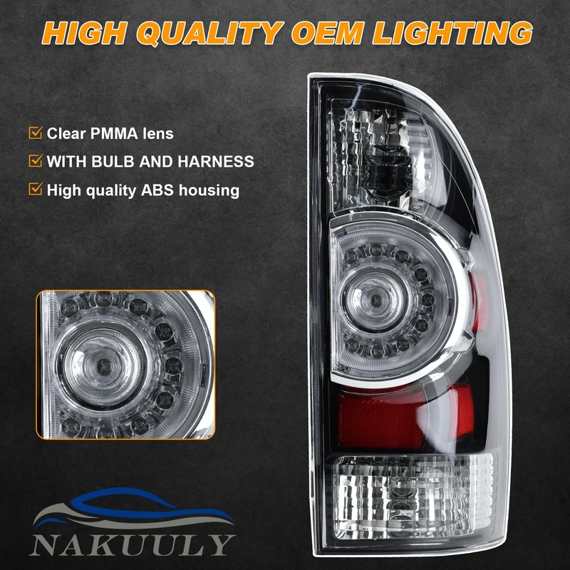 Nakuuly Tail Light Assembly Compatible With 2005-2015 Tacoma Pickup Driver
