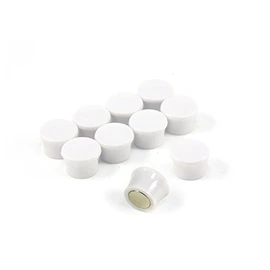 Small High Power White Memo Board Magnets for Fridge, Whiteboard, Noticeboard, Filing Cabinet - Pack of 50