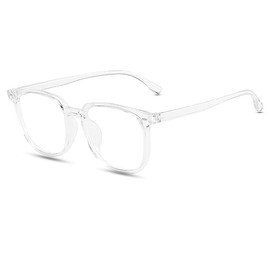 TECH-LINE-DIRECT FASHION ACCESSORIES New Anti-blue Light Glasses Frame Women Plain Eyewear Men & Women UV400 (Clear Frame + Clear Lens)
