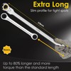 YIYEIE 14 * 15 mm Extra Long Flex-Head Ratcheting Wrench,