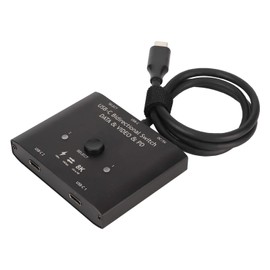 USB C Switch, Bi Directional USB C Switcher 2 in 1 Out, 1 in 2 Out Type C KVM Switch, Supports 8K 60Hz, 4K 120Hz Video, 10Gbps Data Transfer, 100w Charging