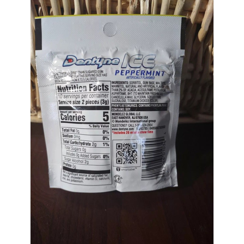 Dentyne Ice Peppermint 3 Packages With 20 Pieces Each Package-SHIPS