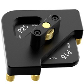 CENPEK 4-in-1 Aluminium Alloy Radius Jig Router Templates R15 R20 R25 R30, Half Round Corner Radius Quick-jig Router Table Template